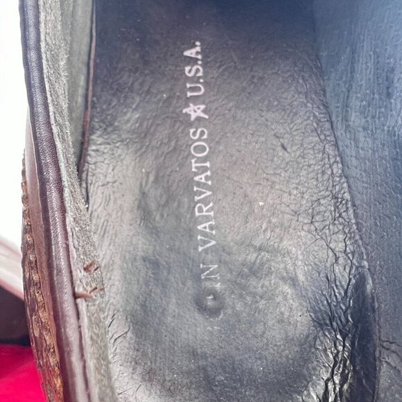 John Varvatos Men Size 9M Brown Tobacco Leather Lace Up Wingtip Derby Dress Shoe - Picture 12 of 15